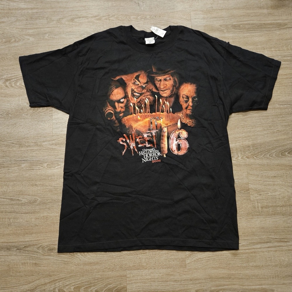 Vintage Halloween Horror Nights Shirt Mens XL Black 2006 Sweet 16 Jack The Clown